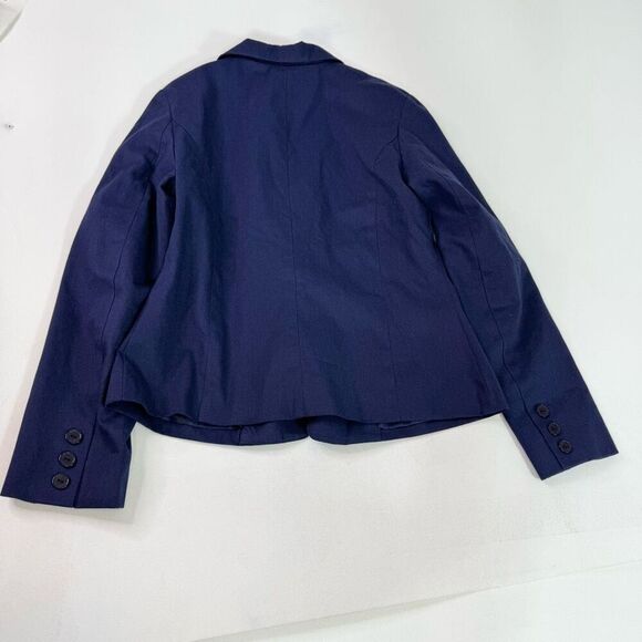 Paul Frank Jacket Blazer Womens Large Navy Blue Preppy Y2K Monkey Logo Patch - Picture 8 of 9